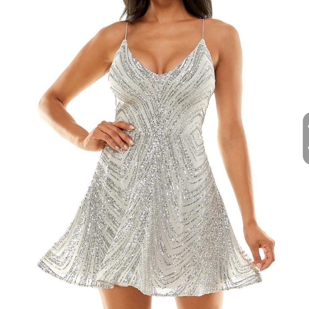 B. Darlin Juniors Sequined Mini Fit & Flare Dress